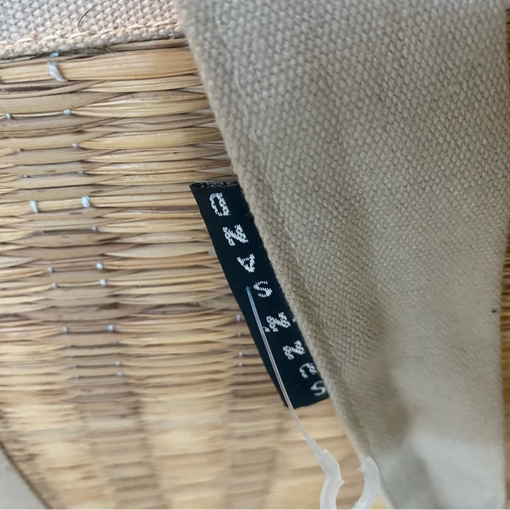 Sun N’ Sand Large Tan Woven Straw / Tissu Tote Bag / Beach bag sunnsand - Picture 8 of 16